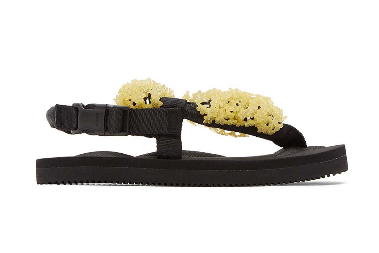 Cecilie Bahnsen Black & Yellow Suicoke Edition Floral Sandal