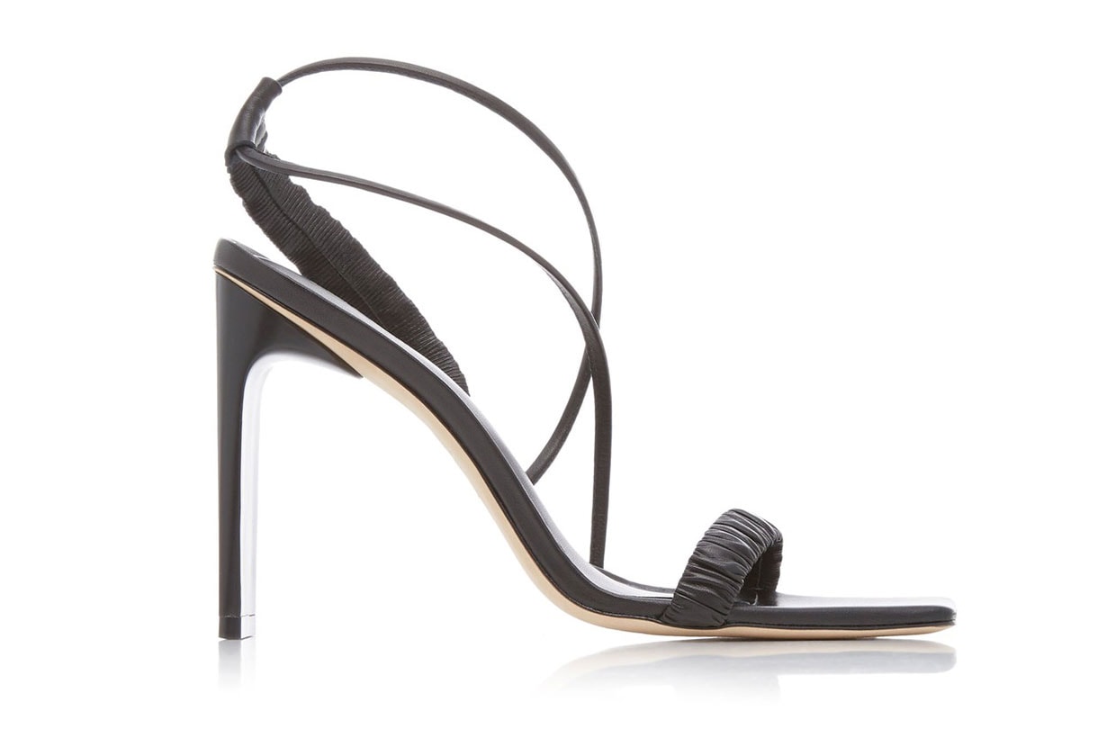 Cult Gaia Abella Ruched Leather Sandals