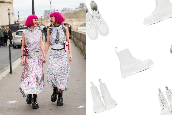 拿掉經典的黑底黃線,一雙全白的 Dr. Martens 是 Boyish 女生夏天的必需品!