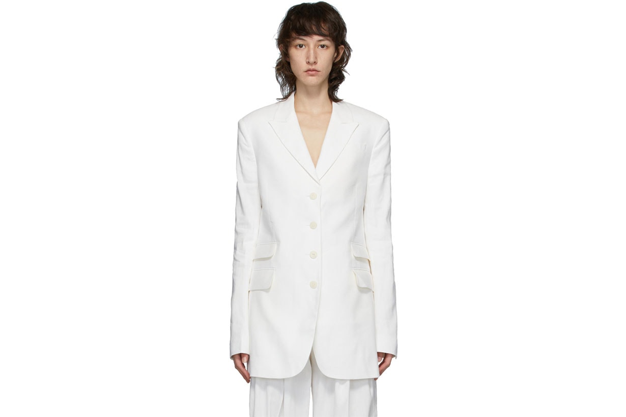 Eckhaus Latta White Studio Blazer