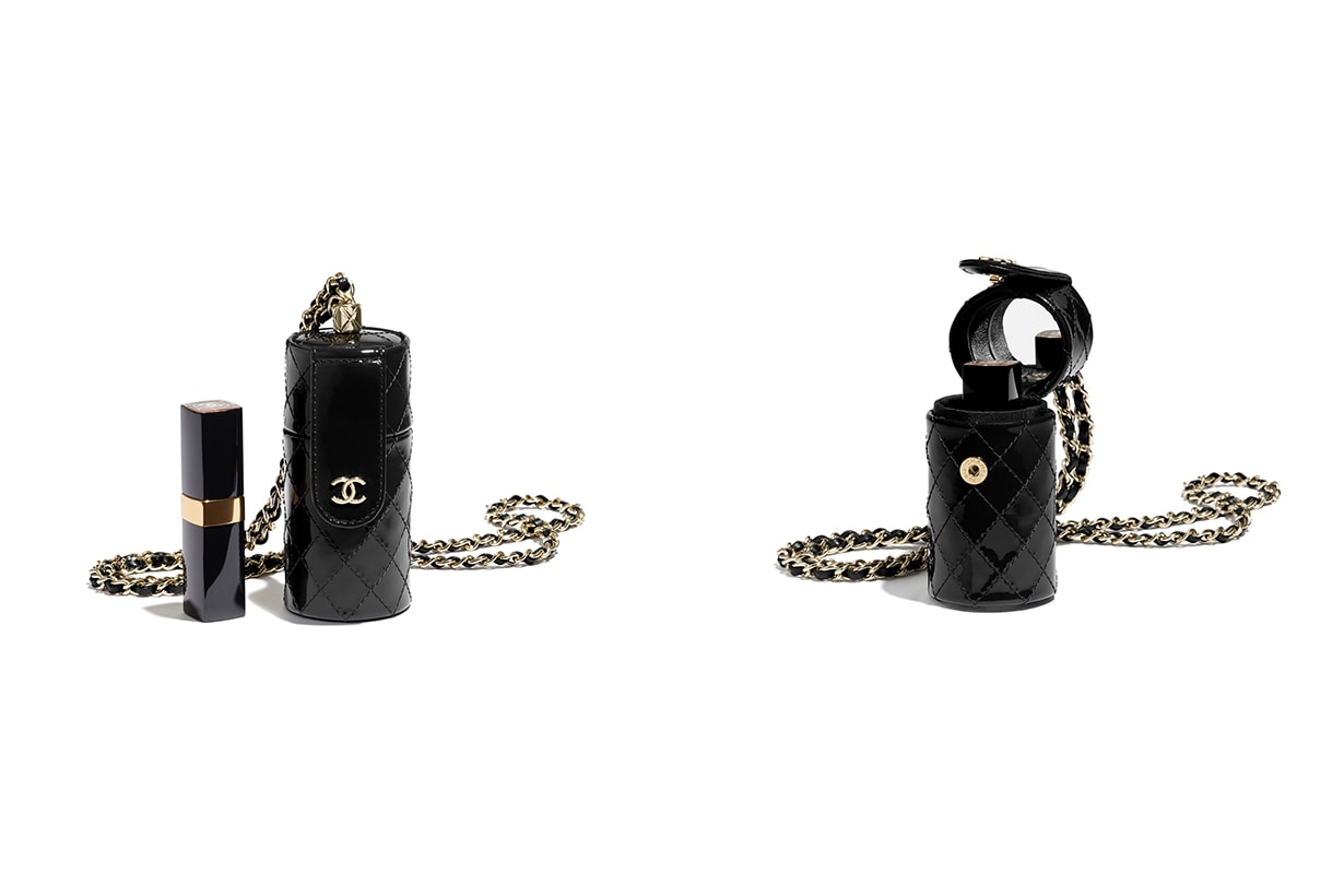 chanel lipstick case patent calfskin gold tone metal