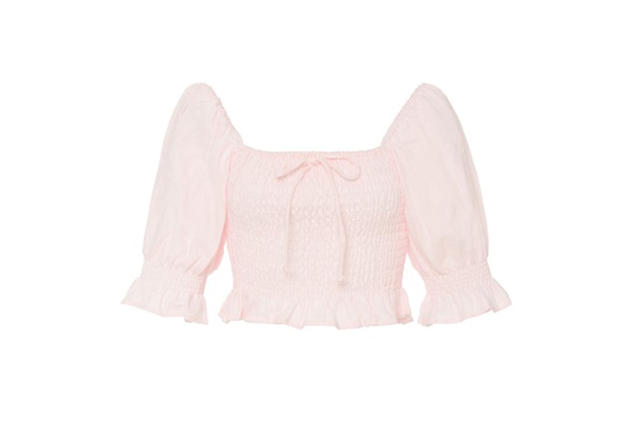 Faithfull The Brand Lenora Smocked Linen Top