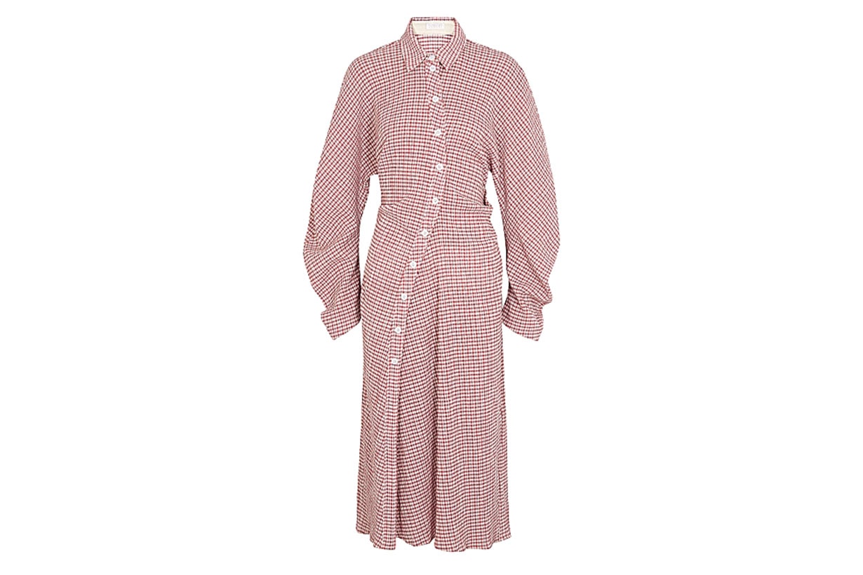LOROD Gingham seersucker shirt dress