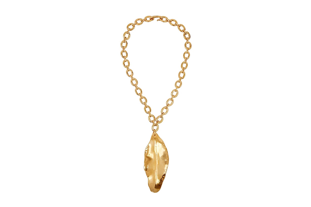 MARNI Gold-tone leaf pendant necklace