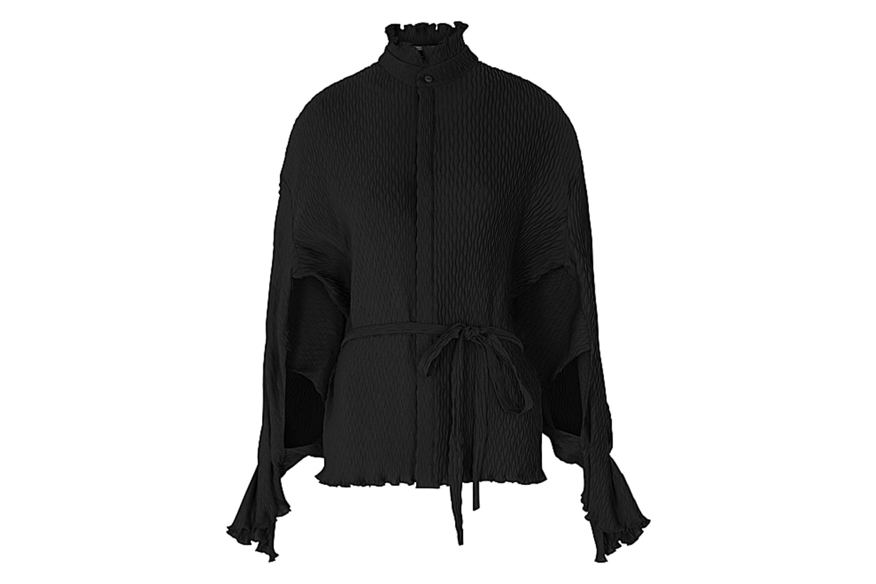 ROLAND MOURET Sparrow black plissé blouse