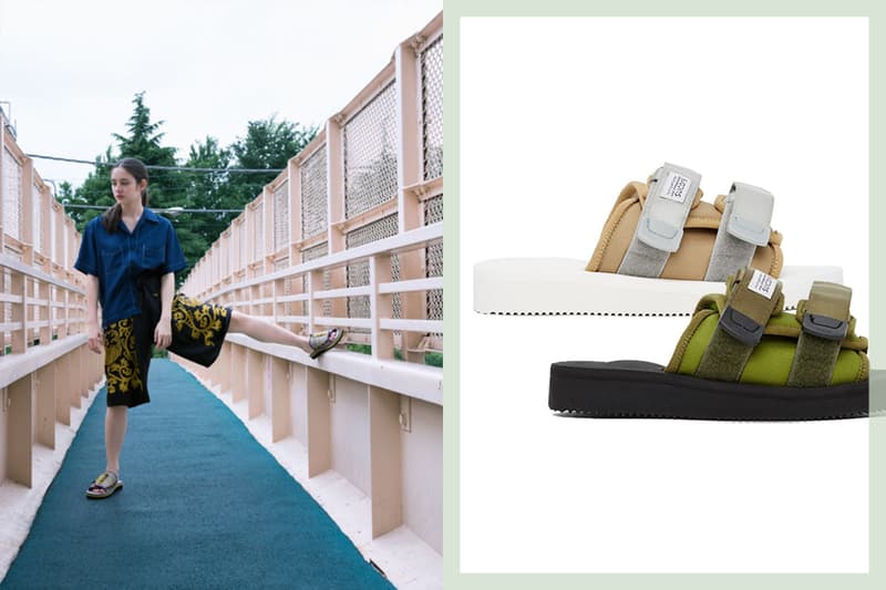 Suicoke SSENSE Exclusive Beige & White MOTO-Cab Sandals