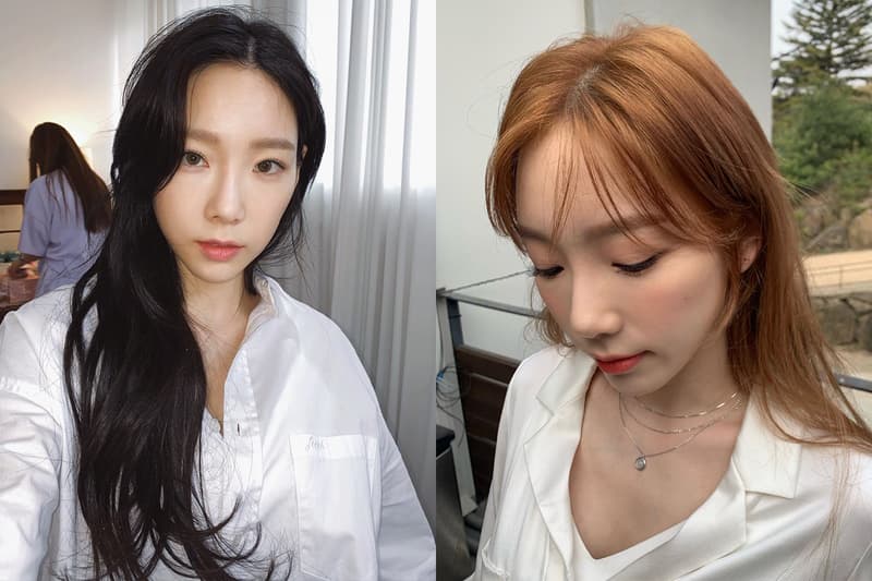 Taeyeon Kim Girl's Generation Black Hair Colour Bang Hairstyles Celebrities Hairstyles Korean idols celebrities singers girl bands