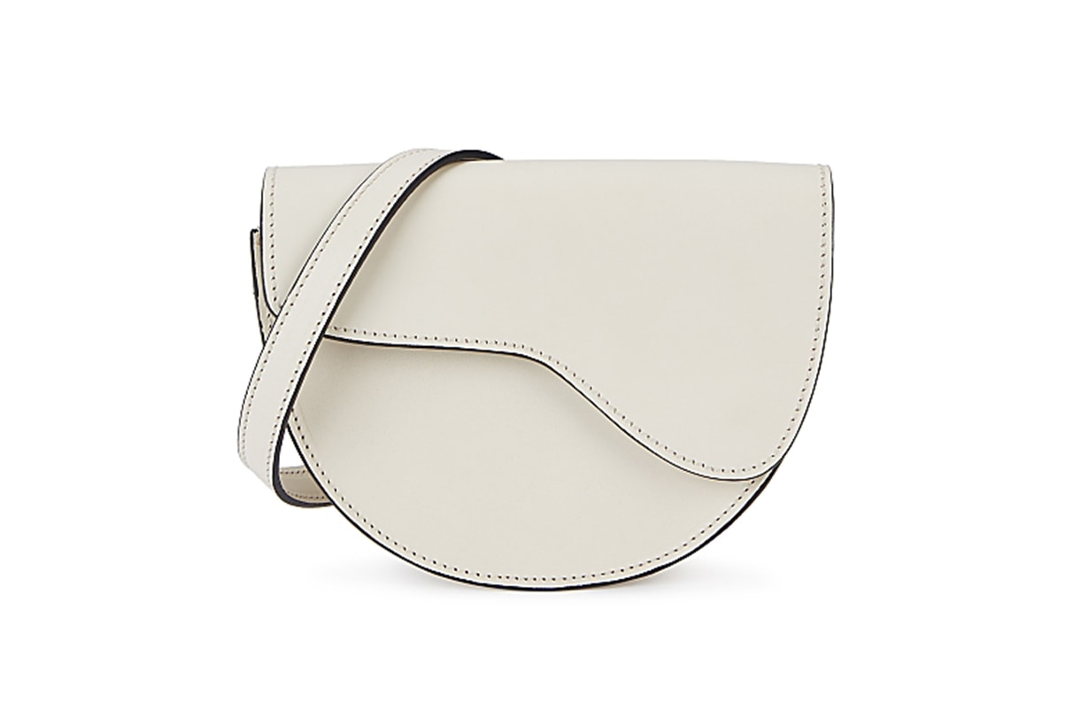 Taviano ecru leather cross-body bag