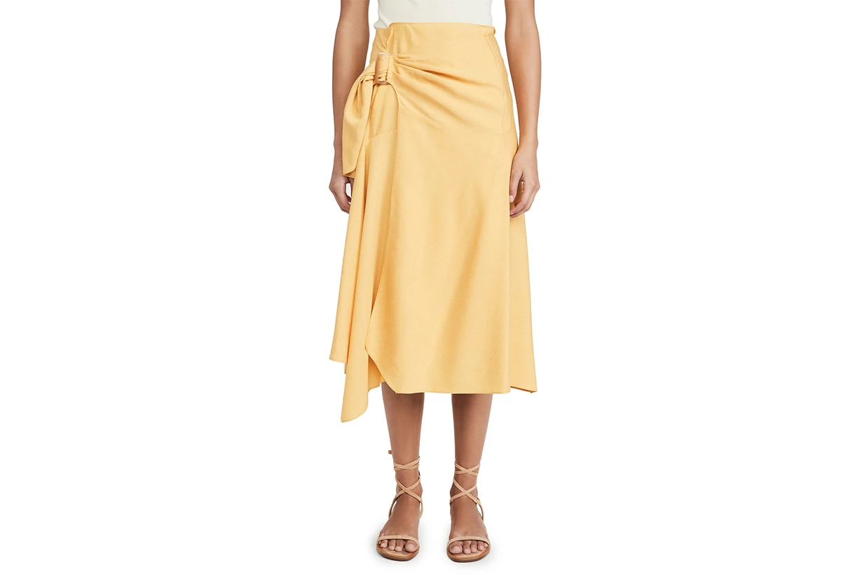 Vince Side Buckle Draped Skirt 