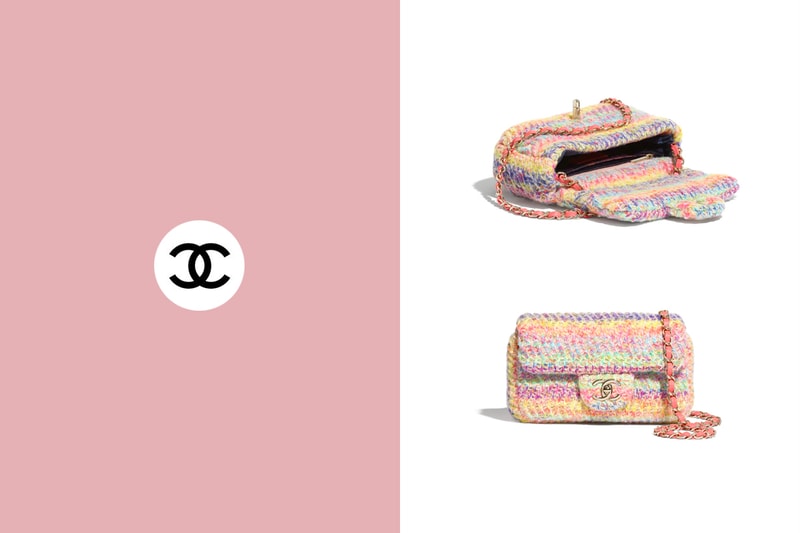chanel flap bag knit pastel color 2020 new