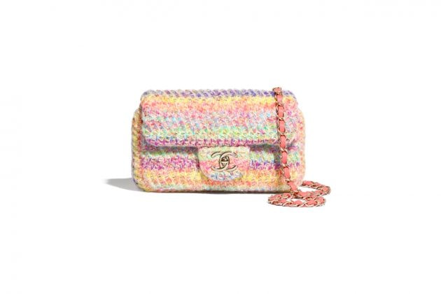 chanel flap bag knit pastel color 2020 new