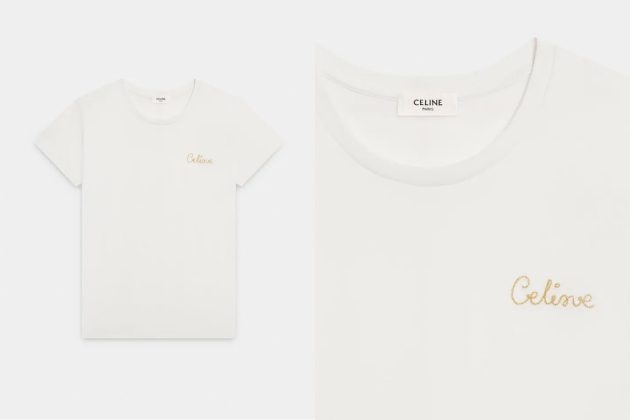 celine t-shirt embroidery summer basic items essentials