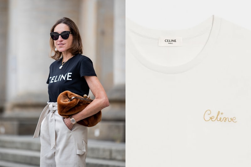 celine t-shirt embroidery summer basic items essentials
