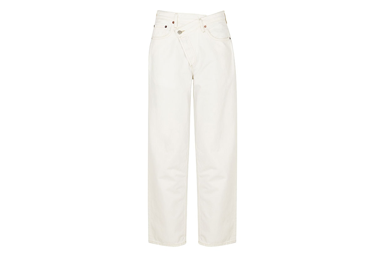 AGOLDE Criss Cross white straight-leg jeans