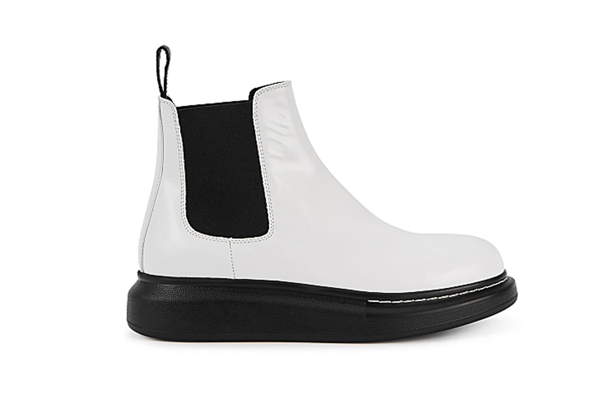 ALEXANDER MCQUEEN  40 white rubber Chelsea boots