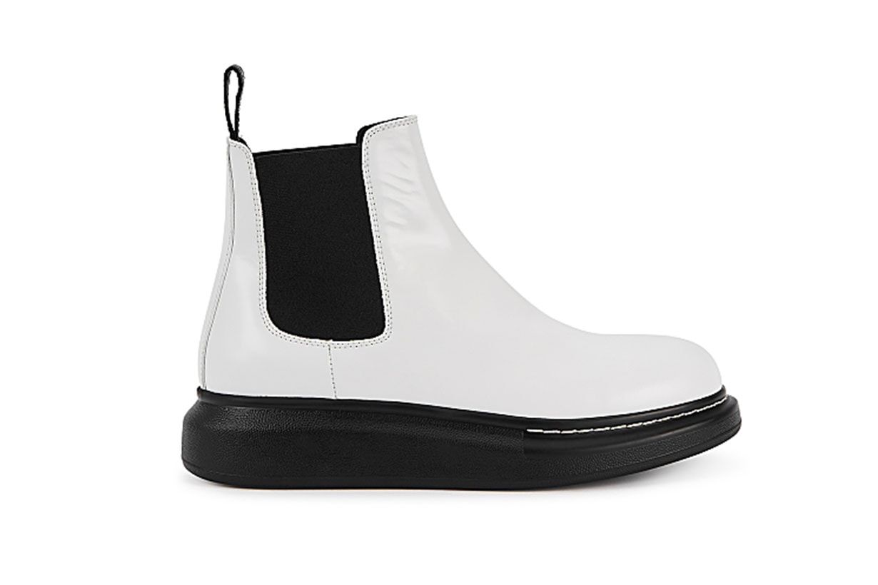 ALEXANDER MCQUEEN 40 white rubber Chelsea boots
