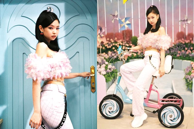 BLACKPINK Jennie Jisoo Lisa Rose Ice Cream Selena Gomez Chanel suspenders Trend 2020 Fall Winter