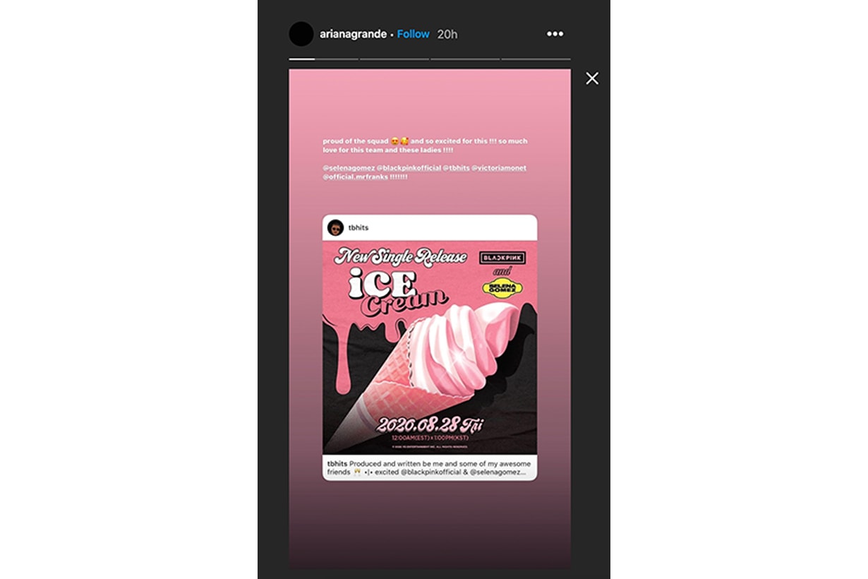 BLACKPINK Jennie Lisa Jisoo Rose Selena Gomez Collaboration August 2020 YG Entertainment International Ice Cream Day Instagram Photos Korean Idols celebrities singers girl bands