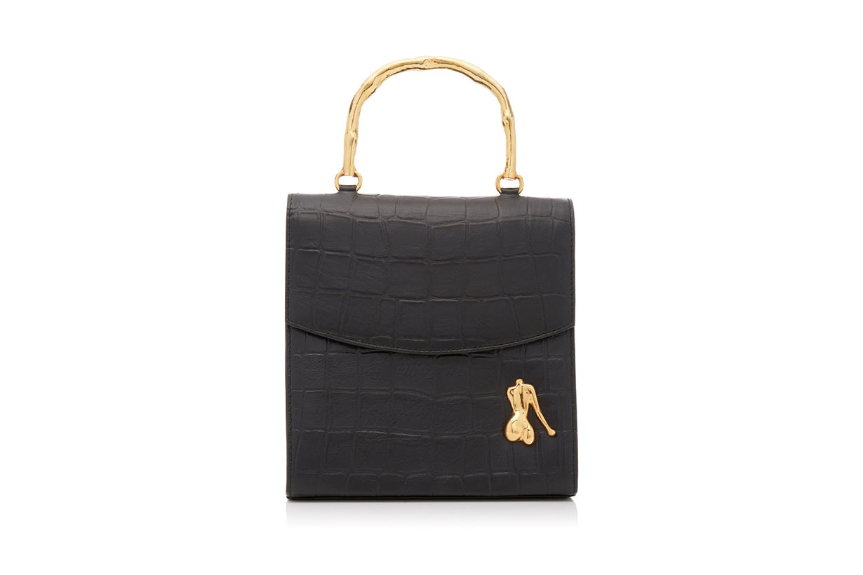 Claude Croc-Effect Leather Top Handle Bag