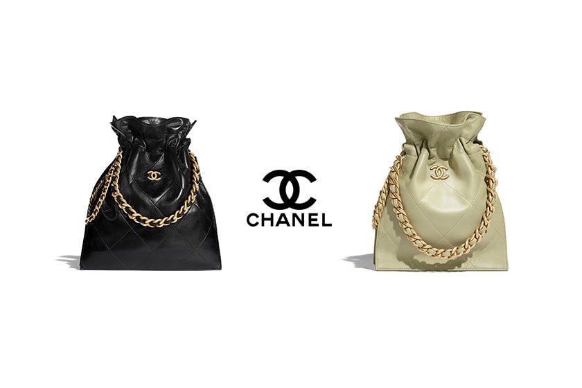 Chanel 2020 fall winter handbags drawstring bag collection