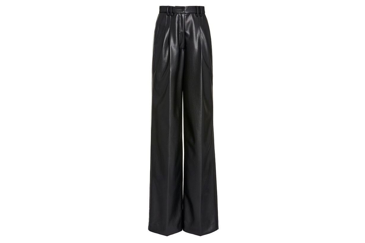 Delaney Vegan-Leather Wide-Leg Pants