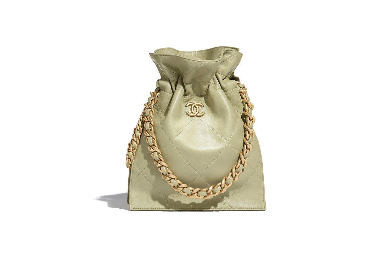 Chanel 2020 fall winter handbags drawstring bag collection
