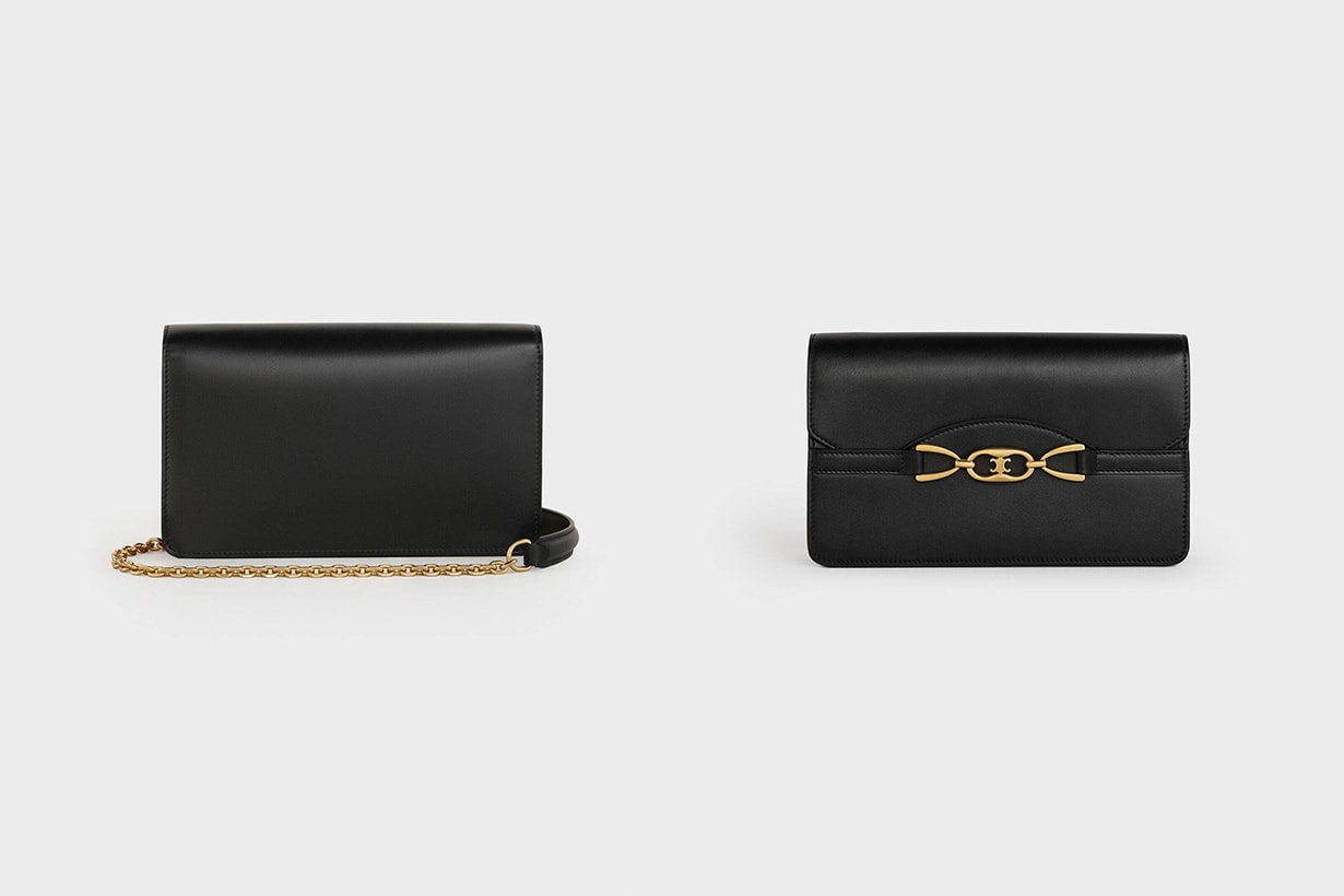 celine wallet on chain in shiny calfskin