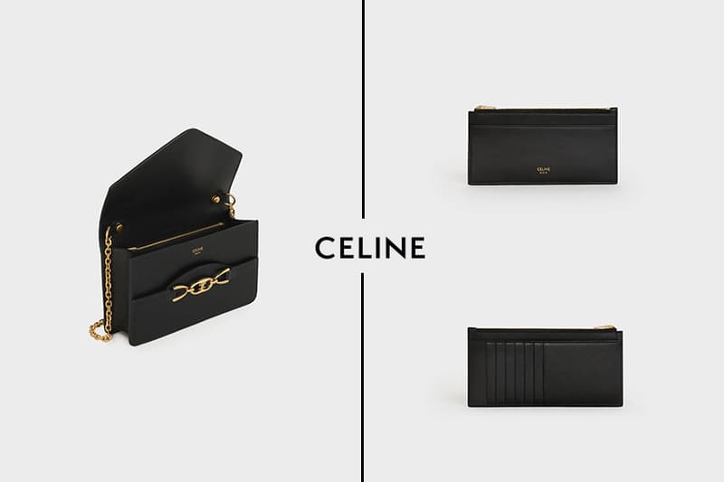 celine wallet on chain in shiny calfskin