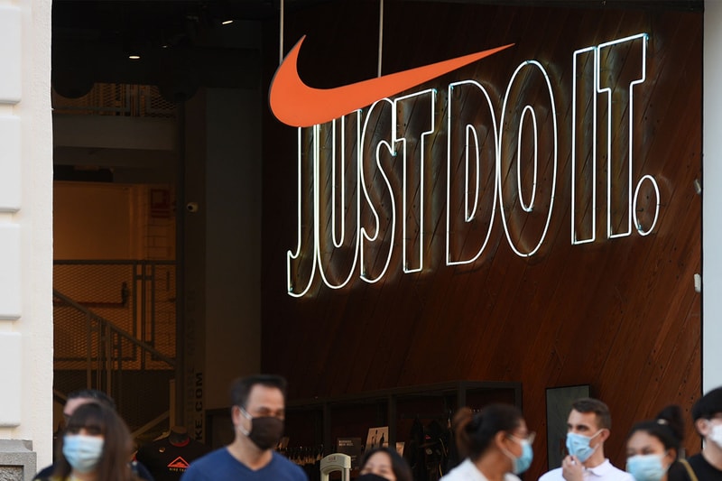 Nike, Just Do It logo seen at a store on Gran Via street in Madrid.