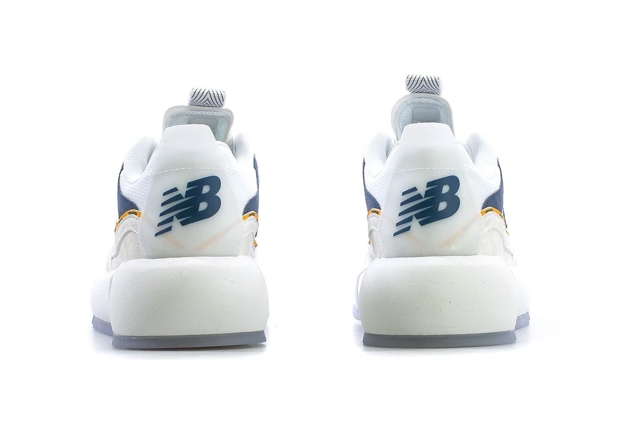 Jaden smith new balance vision racer white navy blue yellow release sneakers