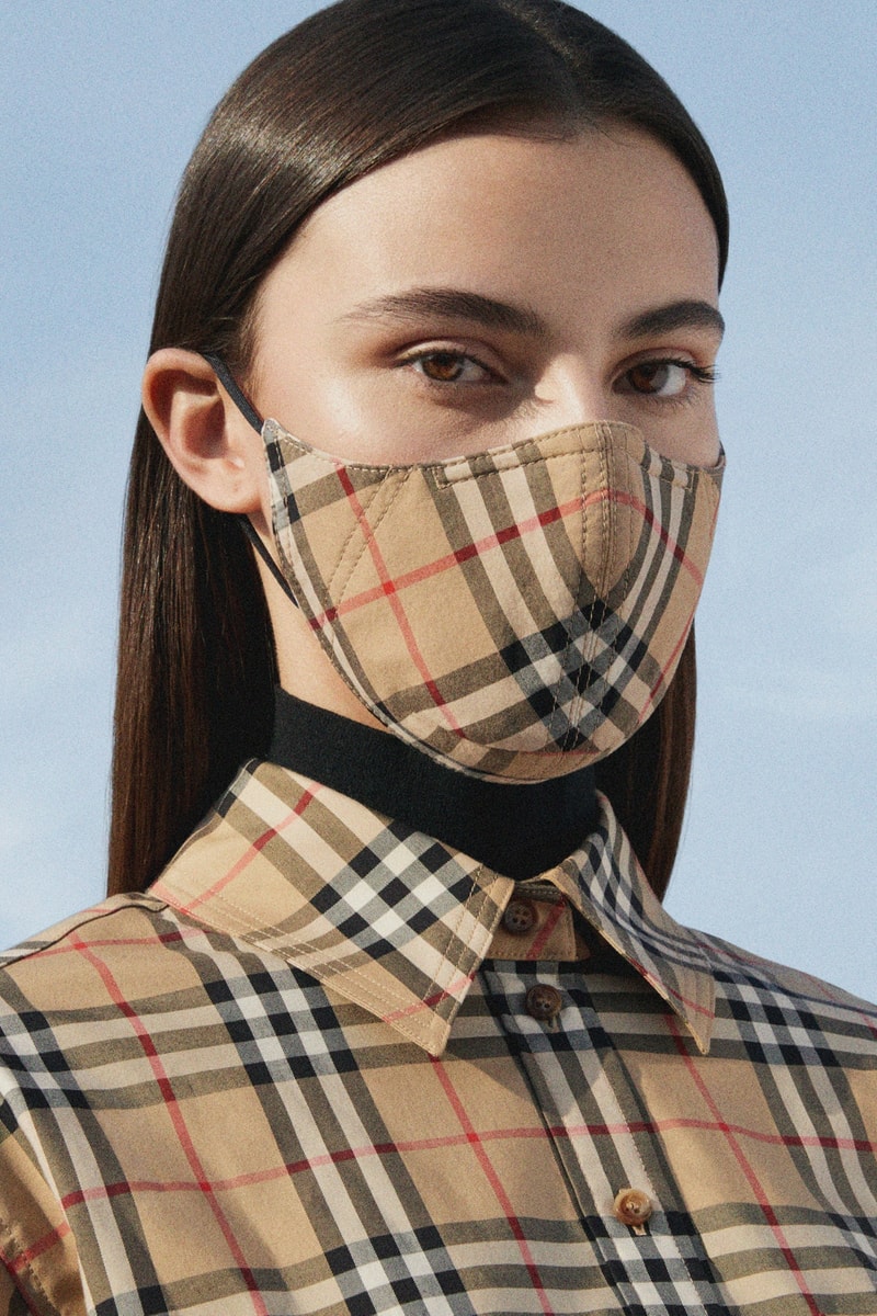 burberry vintage check face mask ppe reusable charity donation coronavirus covid-19