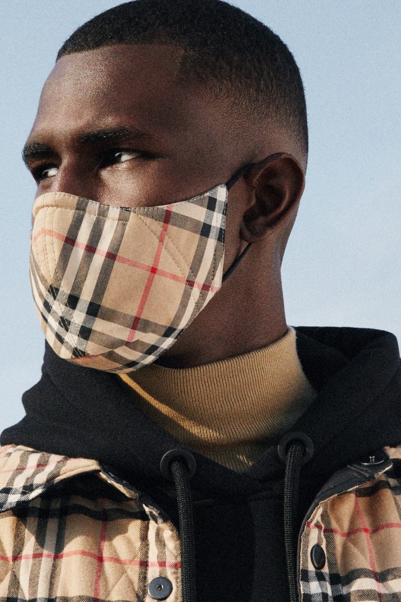 burberry vintage check face mask ppe reusable charity donation coronavirus covid-19