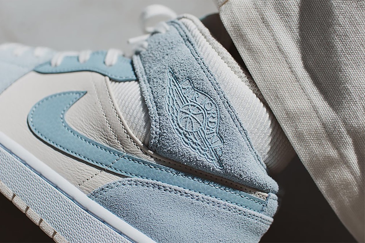 nike air Jordan 1 mid se sneakers pastel blue yellow white grey colorway raffle release info