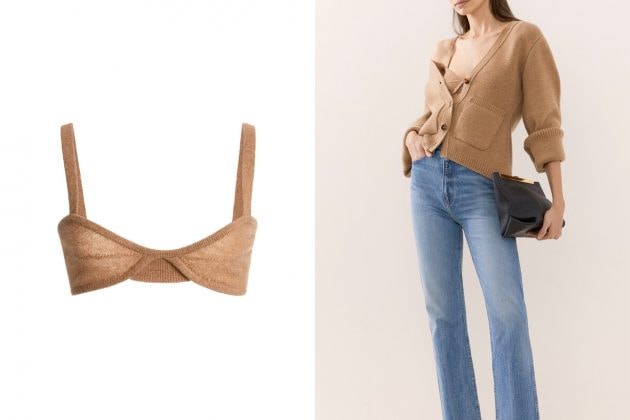 Katie Holmes Khaite cashmere eda bralette Cardigan more colors