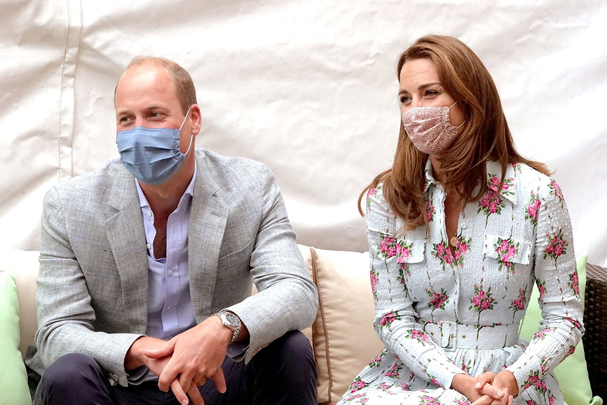 Britain's Prince William, Duke of Cambridge and Britain's Catherine, Duchess of Cambridge meet residents at the Shire Hall Care Home in Cardiff on August 5, 2020. (Photo by Jonathan Buckmaster / POOL / AFP)