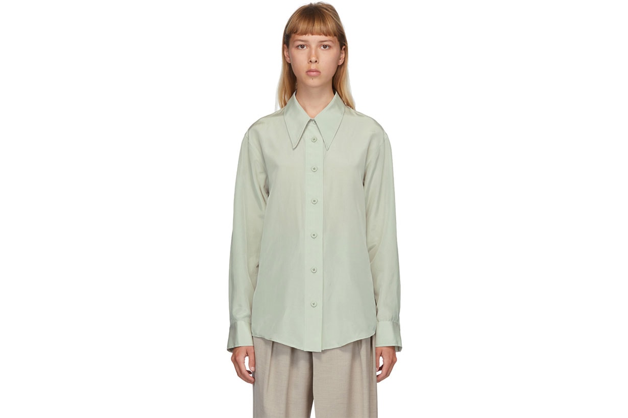 LOW CLASSIC Green Silk Shirt