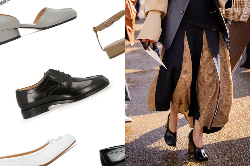 Blanca Miro Scrimieri, wearing a tan top, black and checked midi skirt, grey and beige oversize blazer and black heels, is seen outside Maison Margiela, during Paris Fashion Week - Womenswear Fall/Winter 2020/2021 : Day Three on February 26, 2020 in Paris, France.