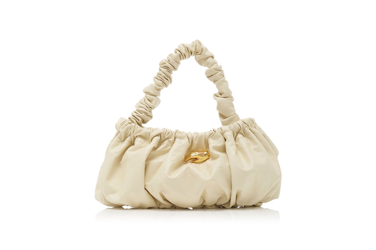 Pierre Ruched Leather Top Handle Bag