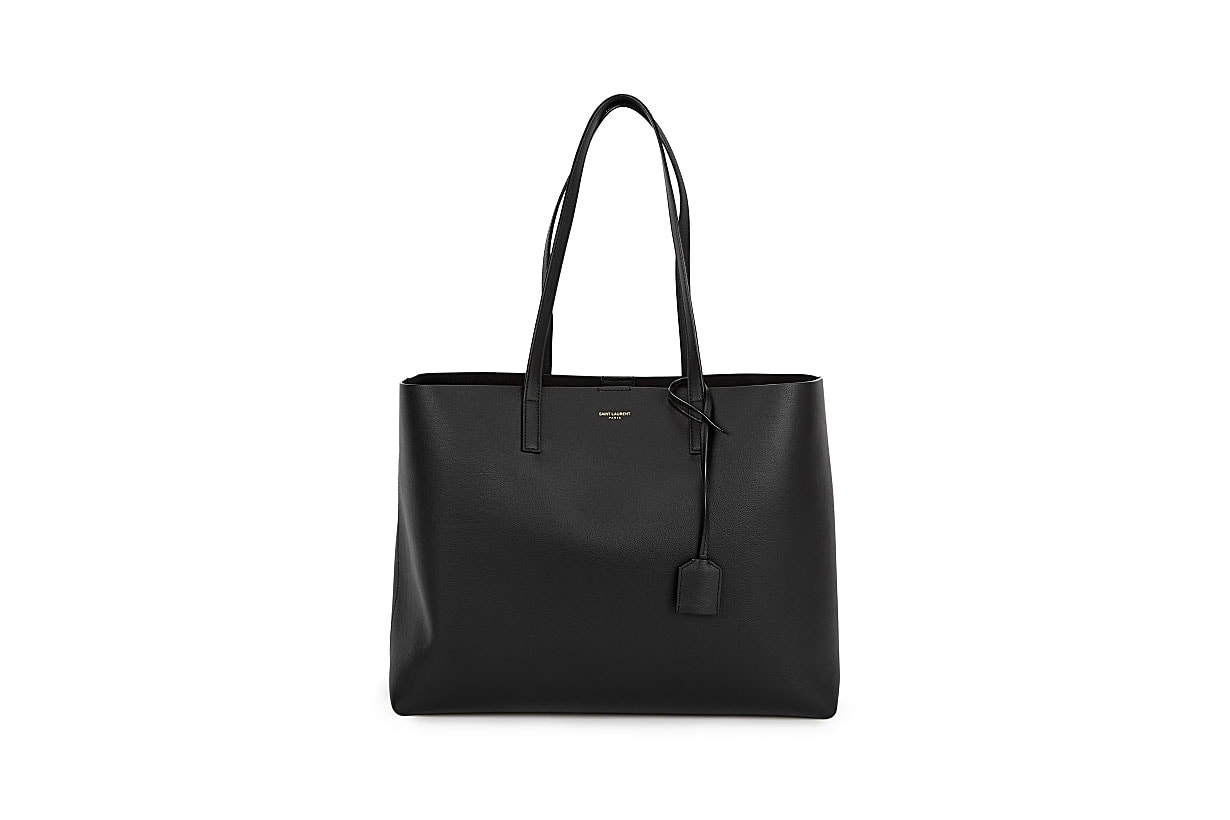 SAINT LAURENT Black leather tote