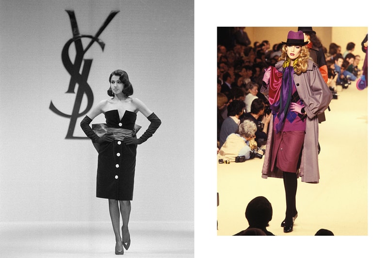 Défilé Yves Saint-Laurent, Prêt-à-Porter, collection Automne-Hiver 1984-85 à Paris, le 28 mars 1984, France.