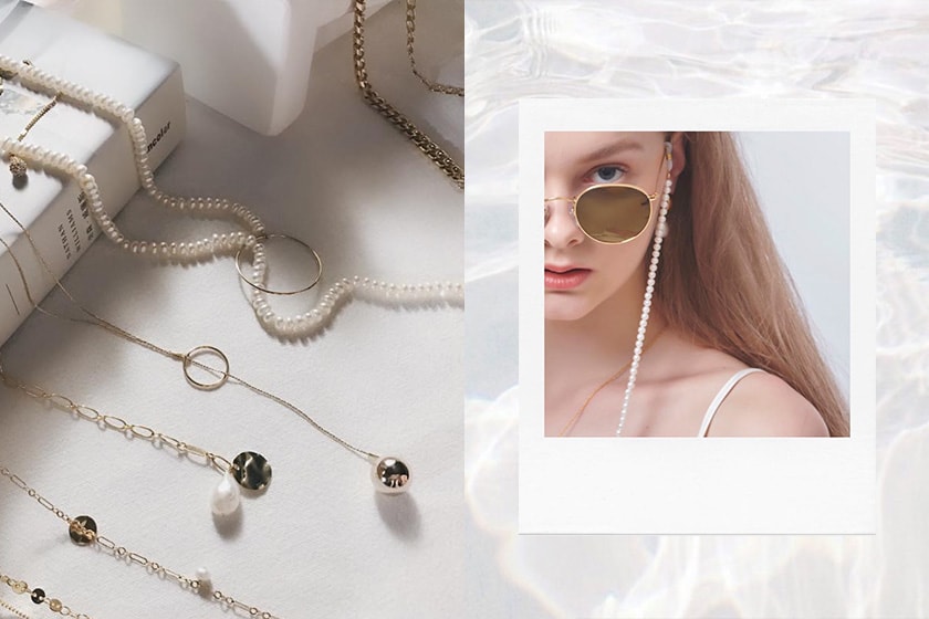 LESIS fashion designer band minimal pearl jewelry connected collection