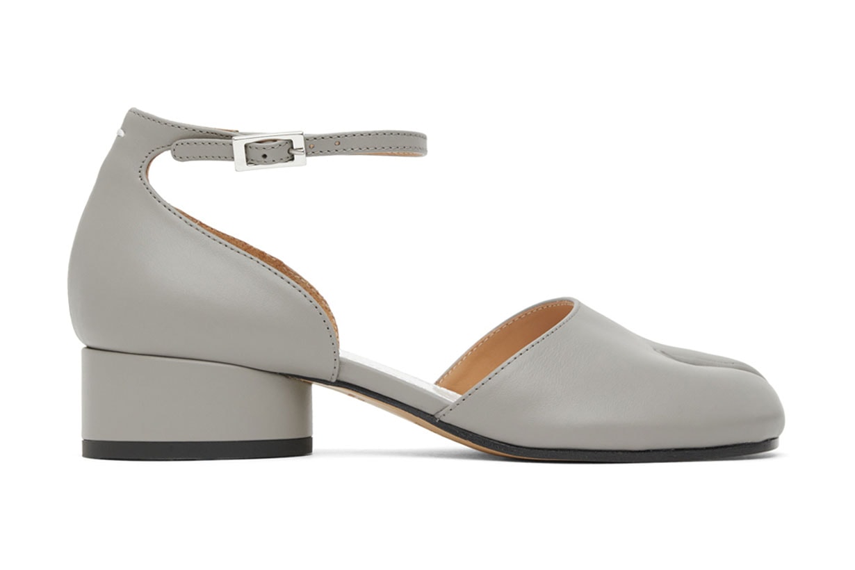SSENSE Exclusive Grey Tabi Ankle Strap Heels