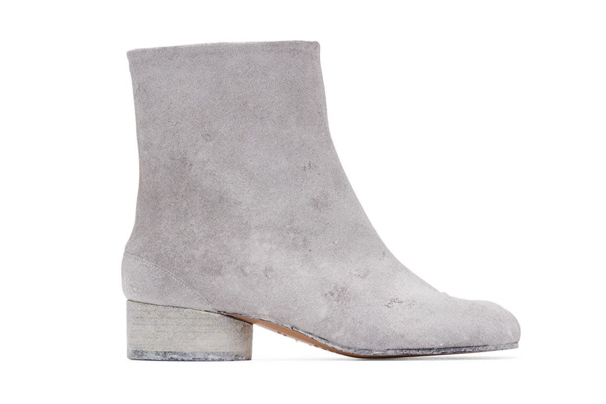 SSENSE Exclusive White Painted Tabi Low Heel Boots