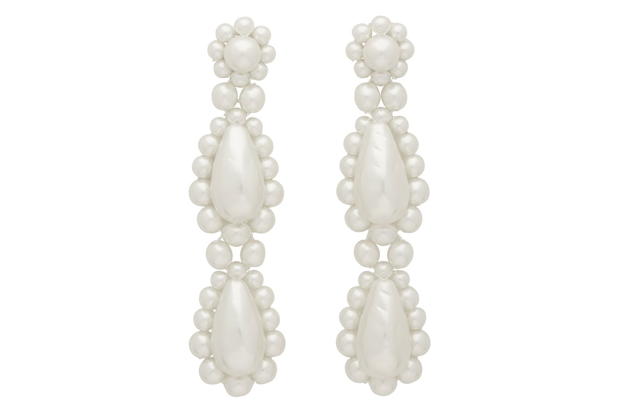 White Pearl Drop Earrings