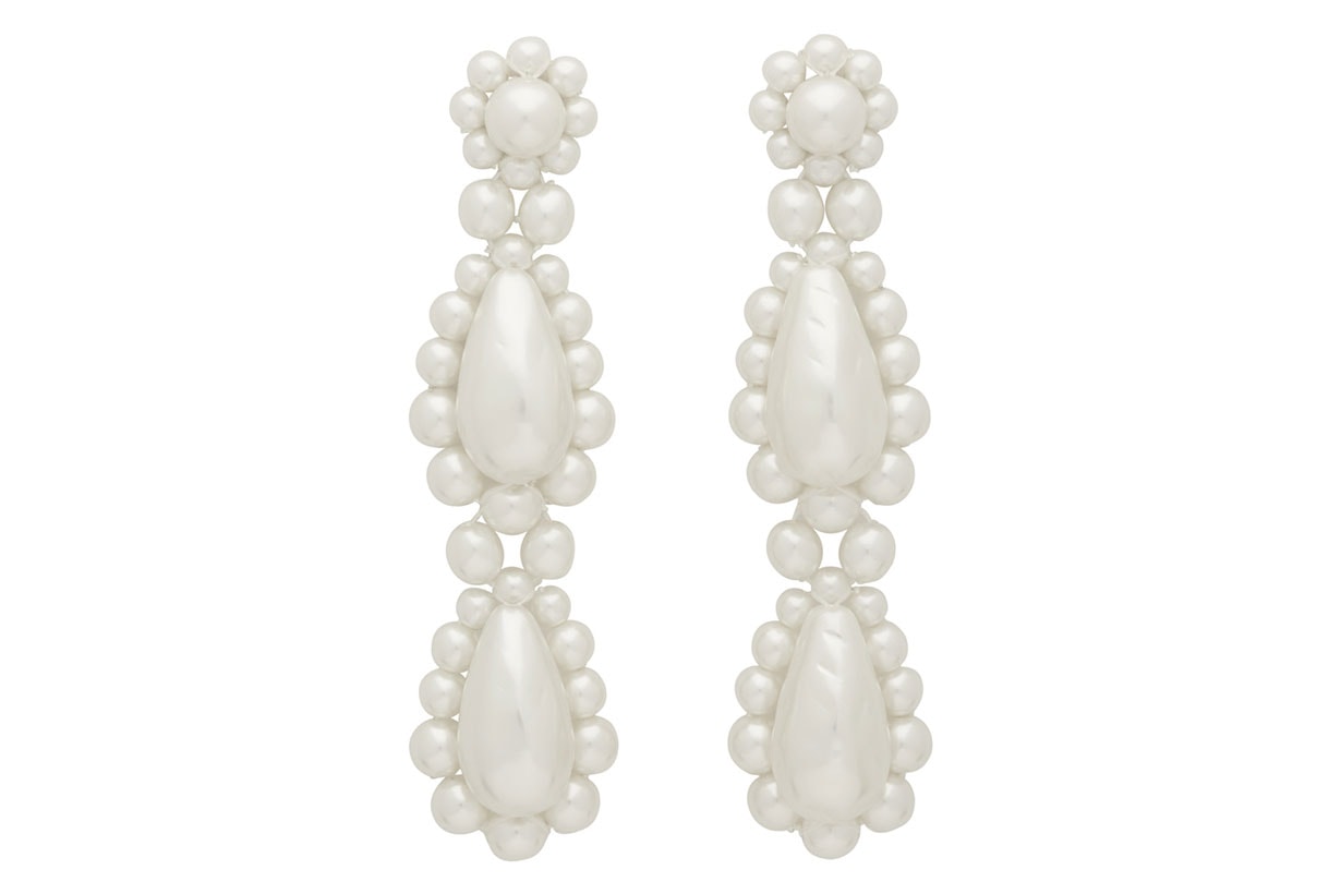 White Pearl Drop Earrings