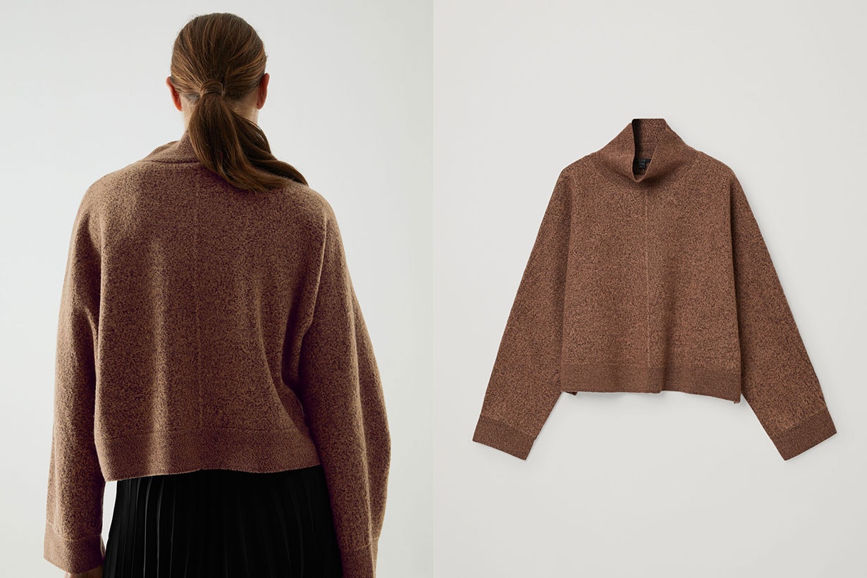 WOOL CROPPED ROLL-NECK JUMPER