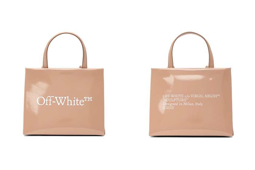 Off-White Jitney Bag Box Bag Beige Pink Color Handbags