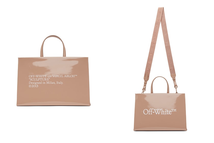 Off-White Jitney Bag Box Bag Beige Pink Color Handbags