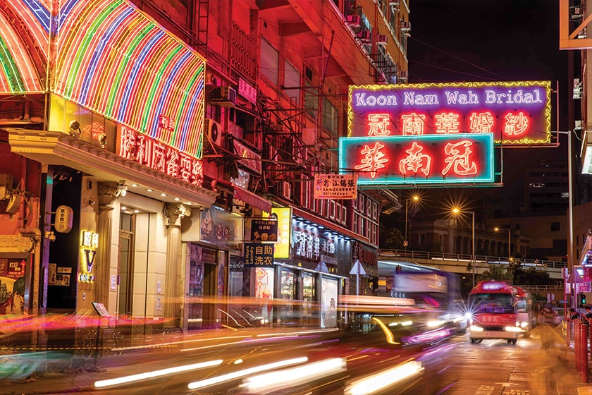 Hong Kong Travel Neon lights Street shot