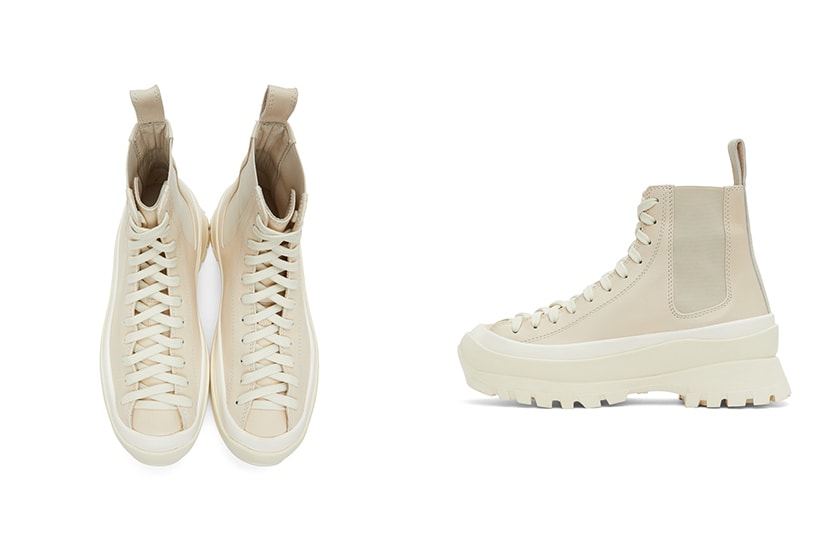 Jil Sander Beige Leather Combat Boots